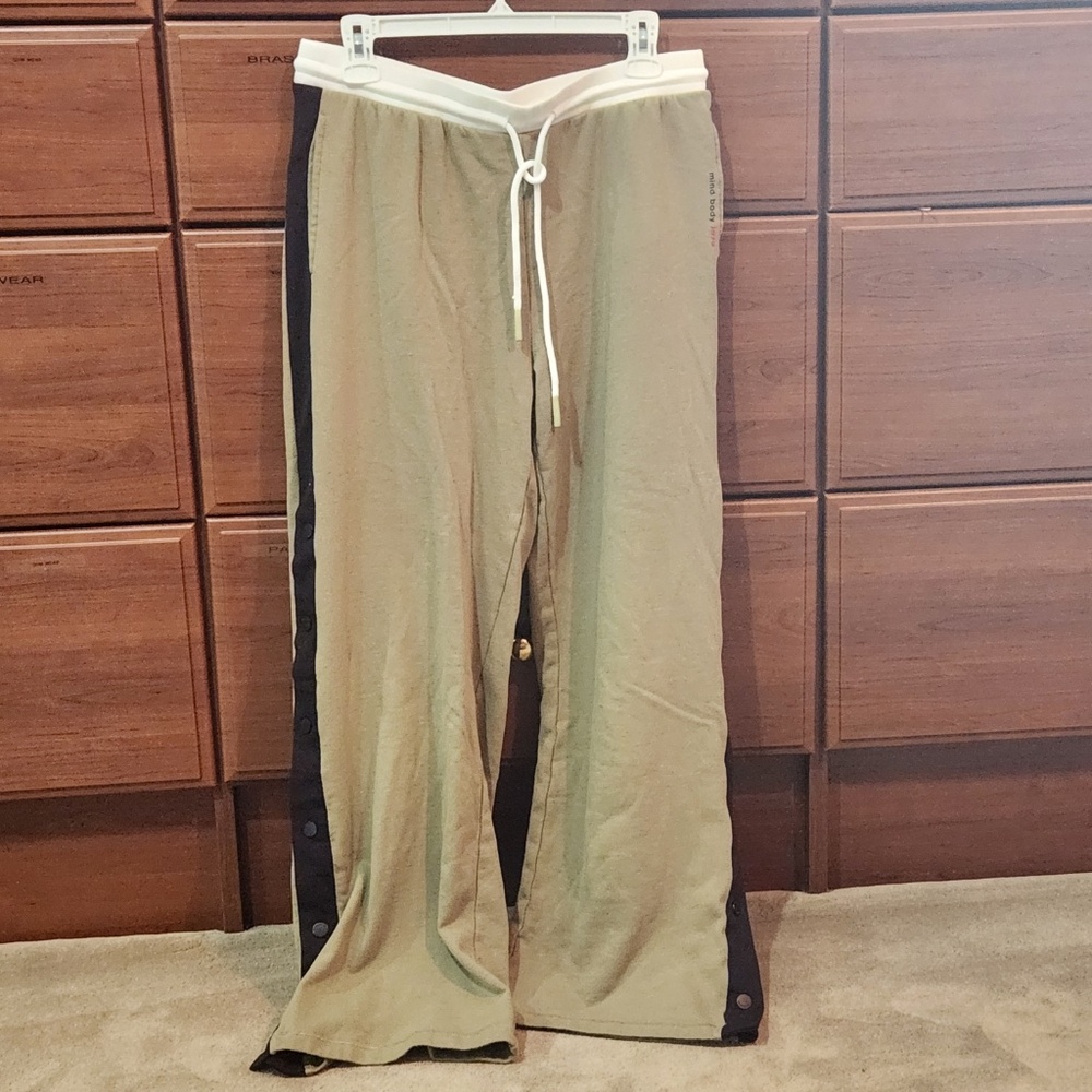MIND BODY LOVE by Peace Love World wide leg snap  sweatpants MEDIUM
